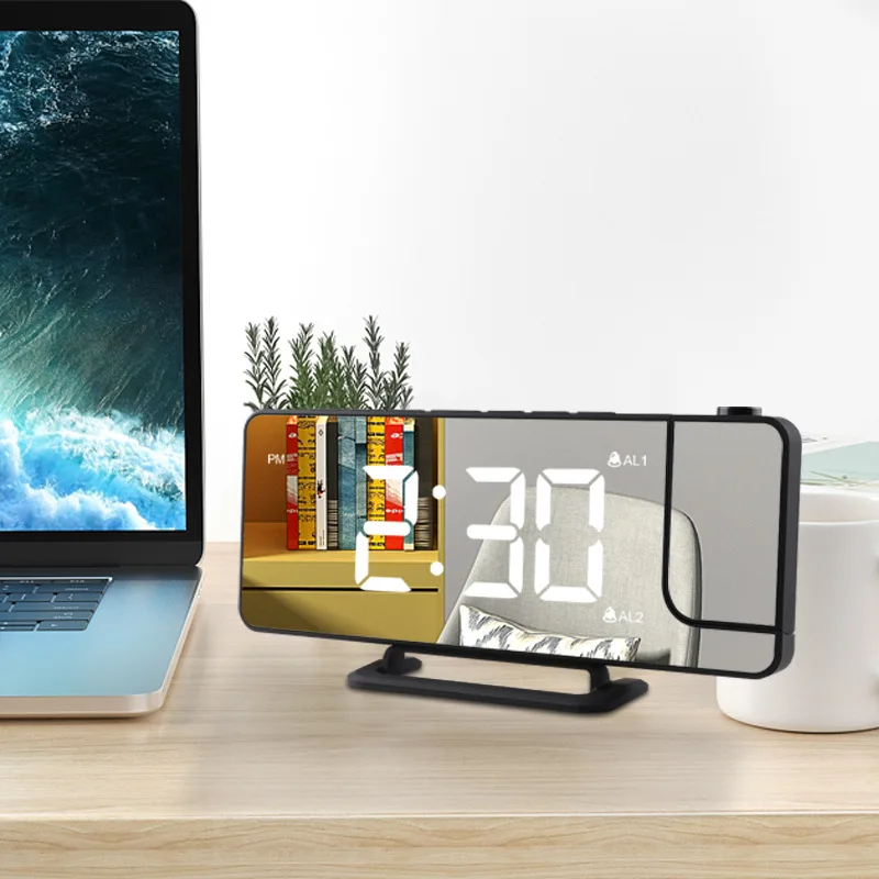 Newest Projection Table Alarm Clocks with Radio Projector Thermometer Humidity Phone Charger Digital LED Alarm Clock