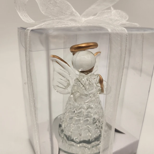 Best selling Christmas gift box glass angel ornaments Christmas tree ornaments brushed glass angel gifts celebrating Christmas