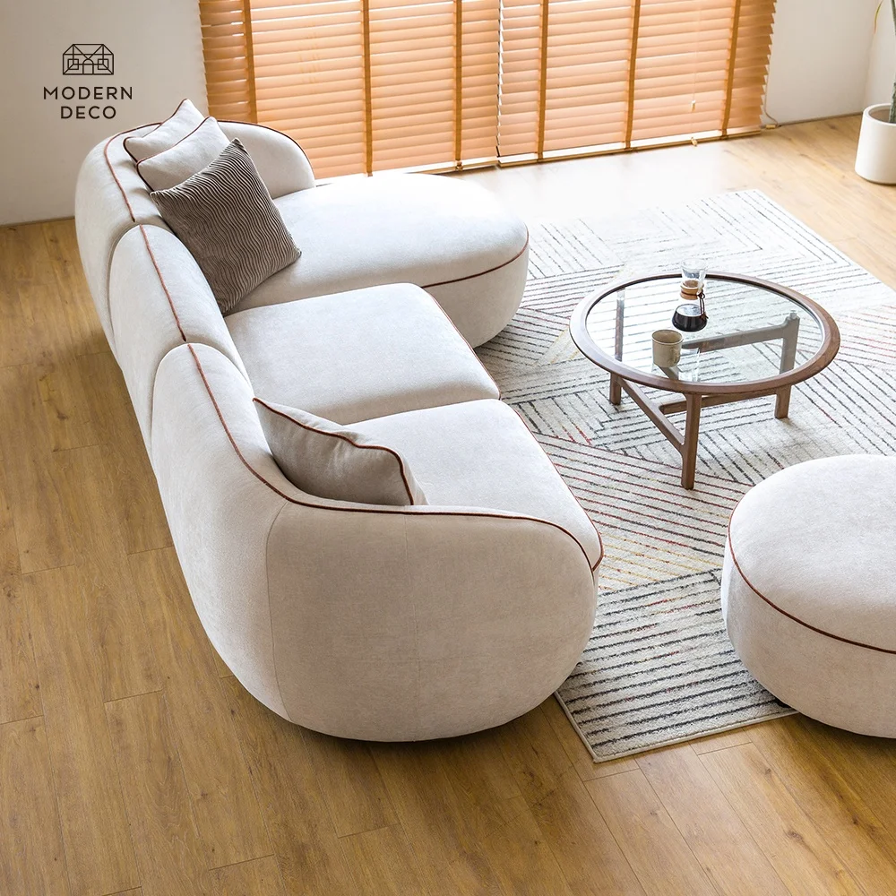 Reka Bentuk Baru Dibuat Suai Bilik Terdapat Krem moden Sofa Set Modular Perabot Sofa Bahagian Kain