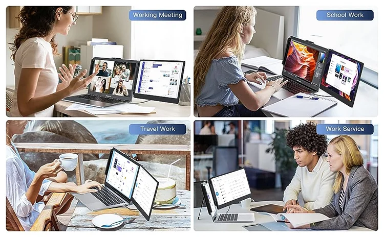 S1 Portable USB-C Monitor for Laptop Dual Screen Extender Gaming Drawing Coding 14inch Working with MAC Win PC