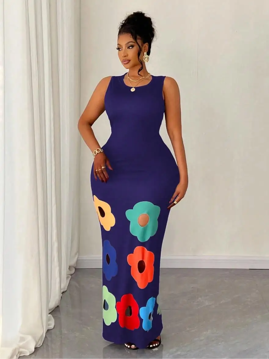 Summer New Women Clothing Ladies Elegant Fashion Round Neck Sleeveless Color Matching Ho aperçu 6