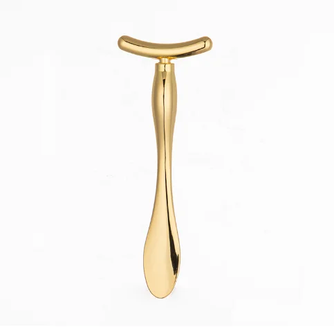 
 T Shape Golden Beauty Bar Eye Cream Face Massage Stick Instant Face Lift spatula  