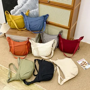 Fashion Many Colors Dumpling Bag Women Shoulder Bag Waterproof Nylon Cloth Large Capacity Crossbody Bag For Outdoor Travel Work