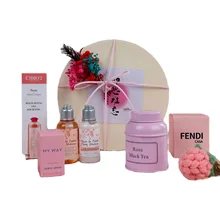 High-end bath souvenir set Perfume + hand cream + shower gel + candle  new product ideas 2024