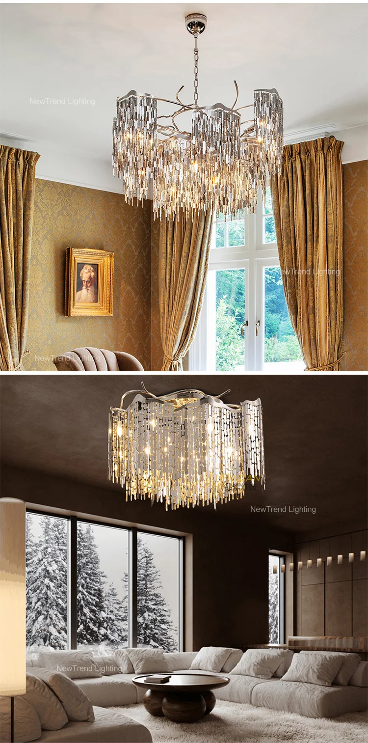 cpl 213 luxury style stainless steel art chandelier hotel villa gallery customized hanging pendant light-6