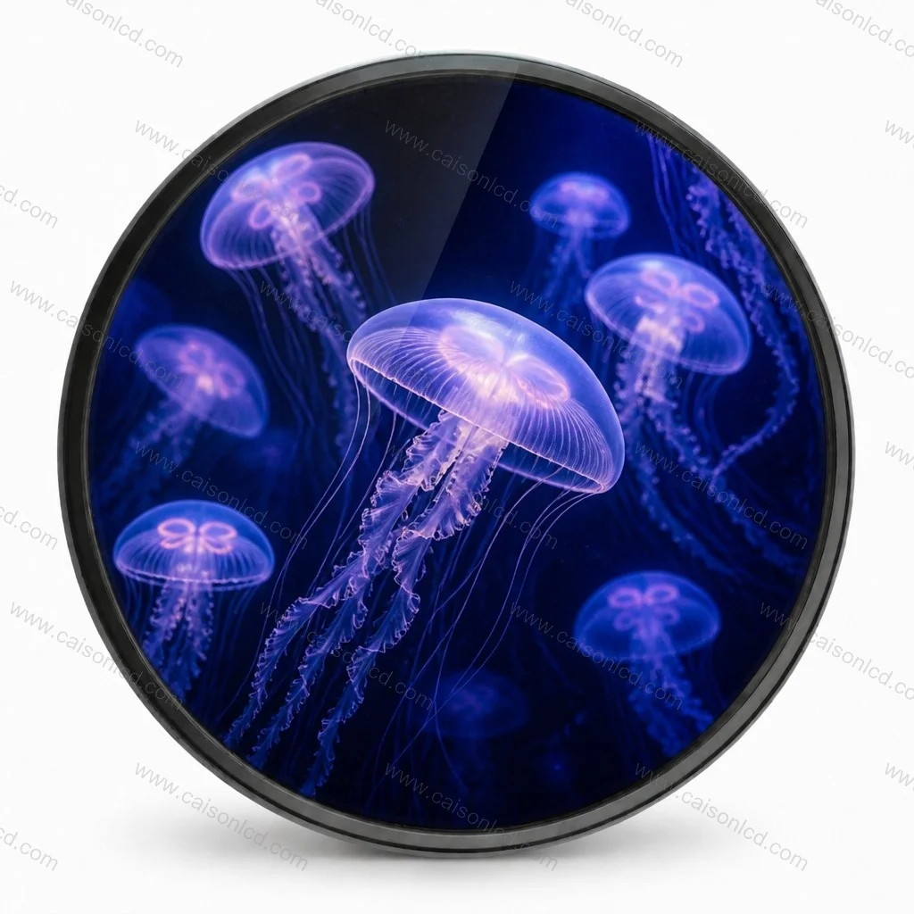 Schermo LCD circolare da 23,6 pollici, touchscreen personalizzabile, elevata luminosità, tempi di consegna rapidi, catena di approvvigionamento globale