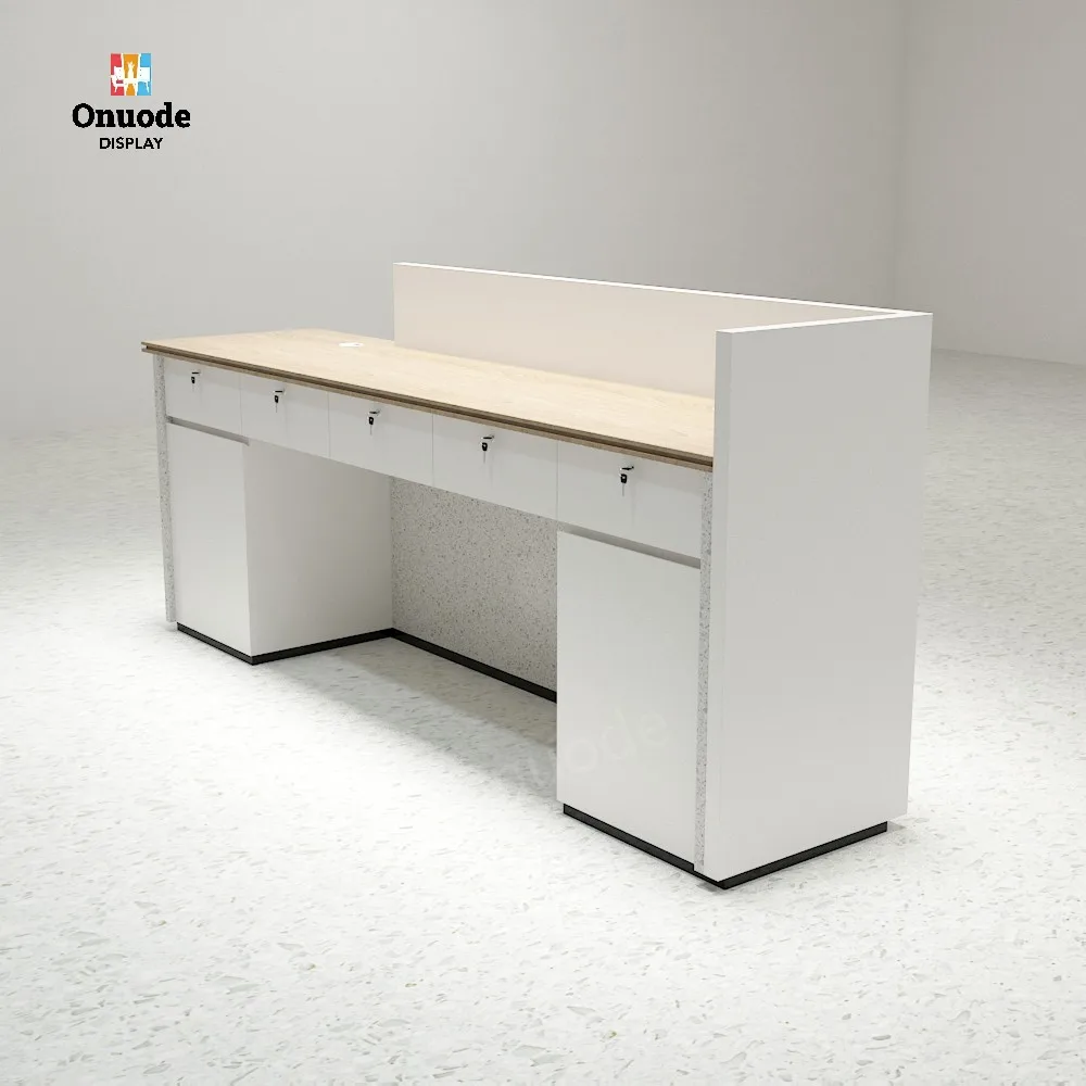 High-End Unique Design Front Office Desk for Beauty Salon Elegant Reception Showcases