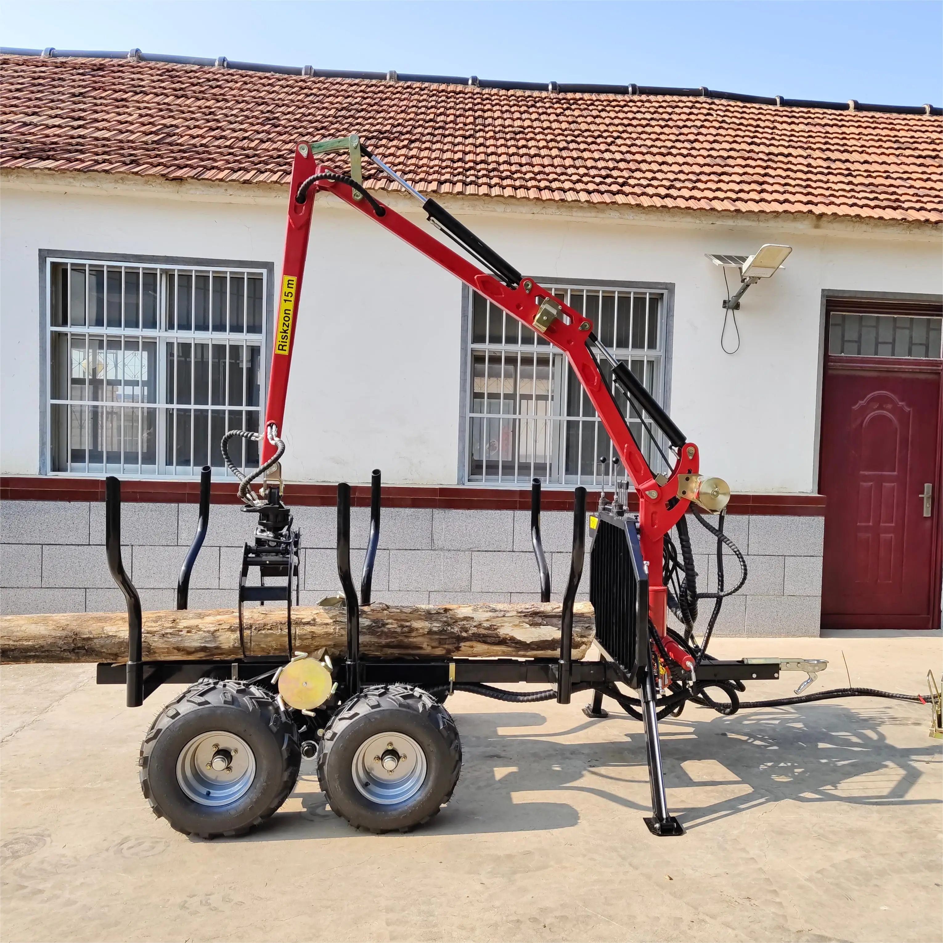 Log Trailer Wood Log Forwarder in Forest for Tractor ATV Log Loader Timber Wood Trailer for Tractor