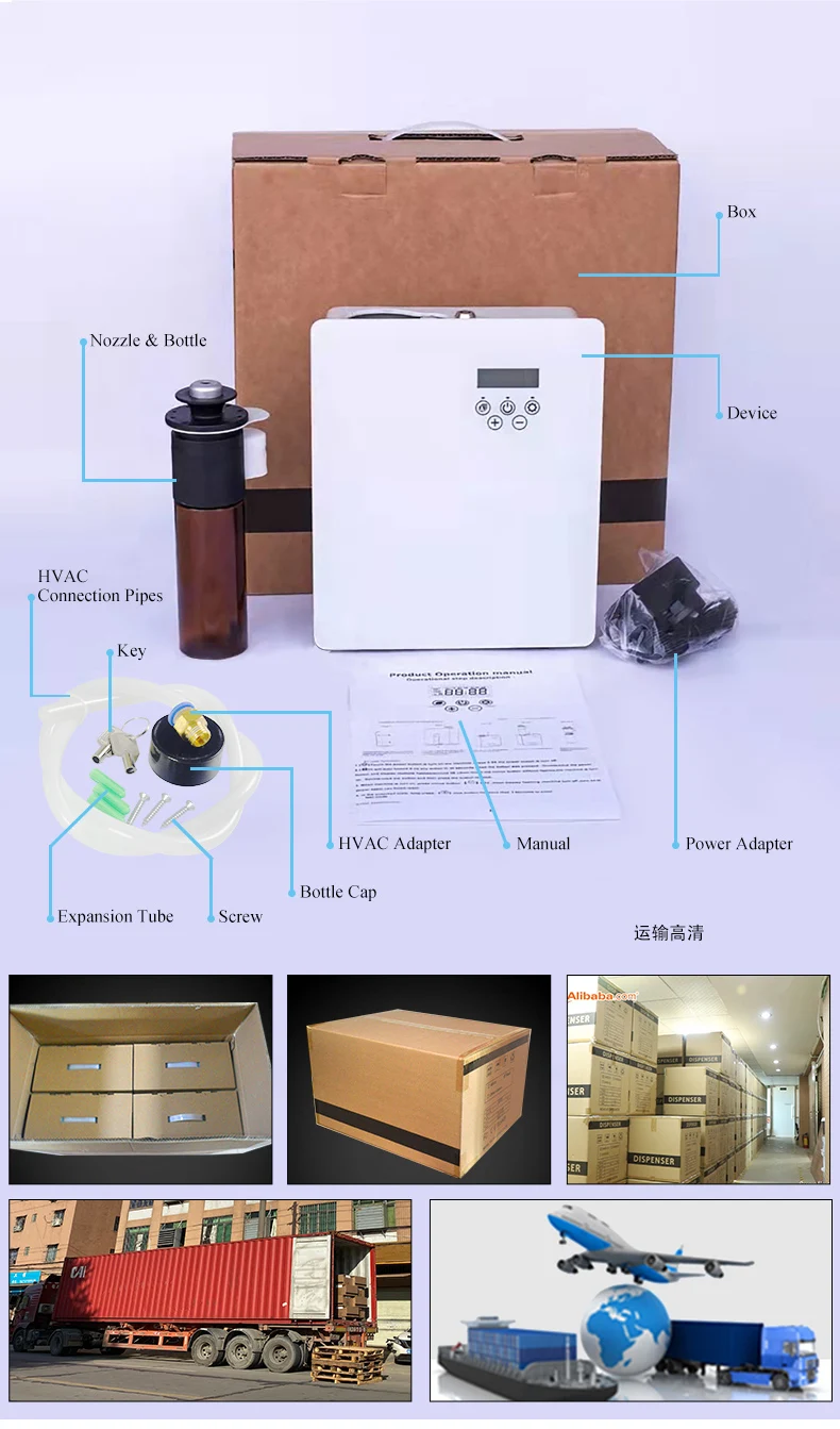 CNUS SCENTHOPE S3000 No Water Perfume Air Dispenser Acrylic Automatic Aroma Diffuser Diffusion System Fragrance Machine factory