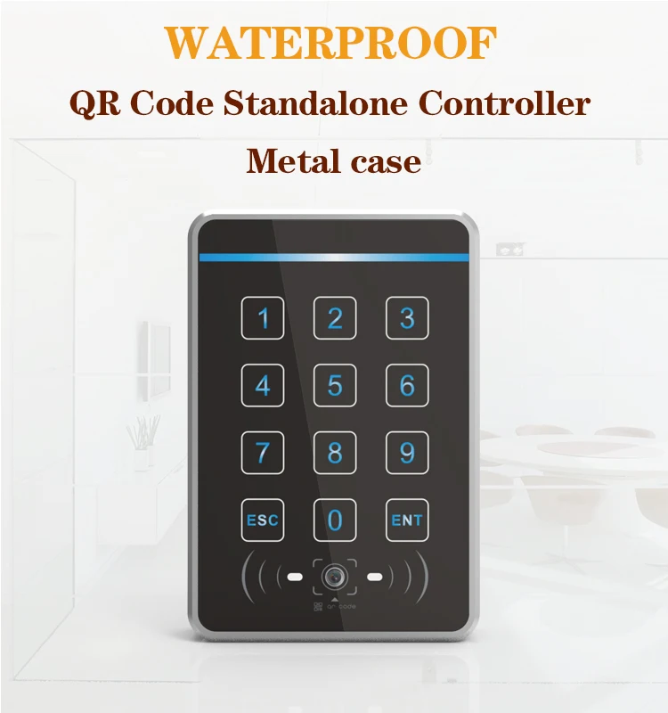 China Supplier RFID QR Code Reader Standalone Access Controller Metal Touch Keypad Access Control System  Rfid Proximity Reader