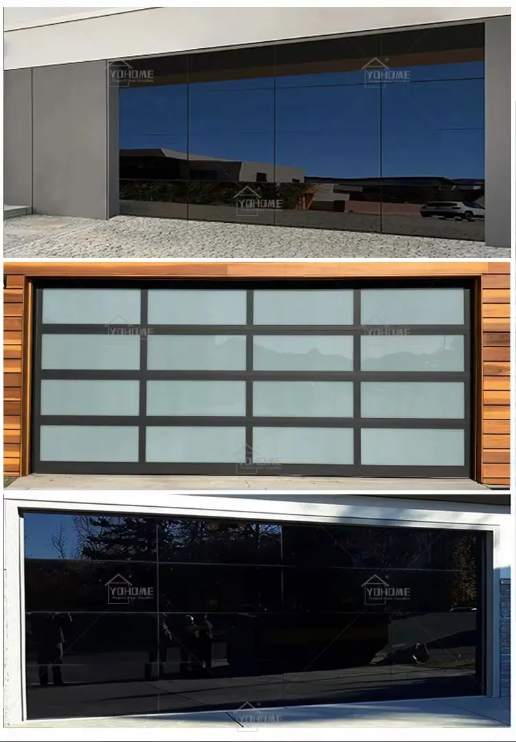 European Modern Villa Vertical Bi Folding Garage Doors Slatted Aluminium Flush Mount Sectional Garage Door