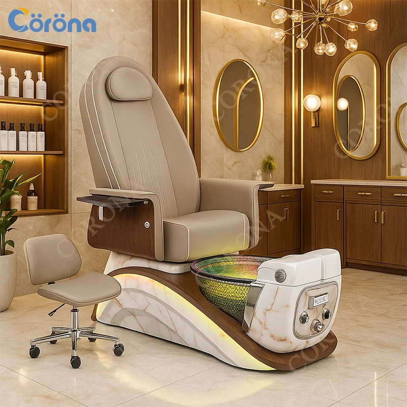 Custom Multiple Color Options Electric Reclining Pedicure Chair with for Salon and Spa