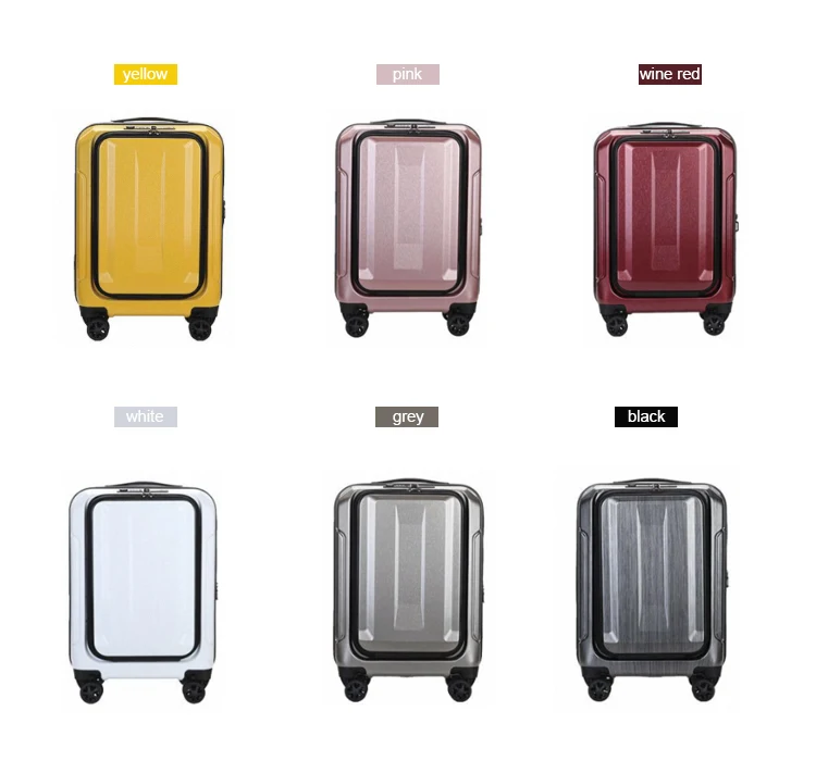 Special Design ABC PC 4 Wheels PU leather Luggage Suitcases Sets For School Long-distance Travel
