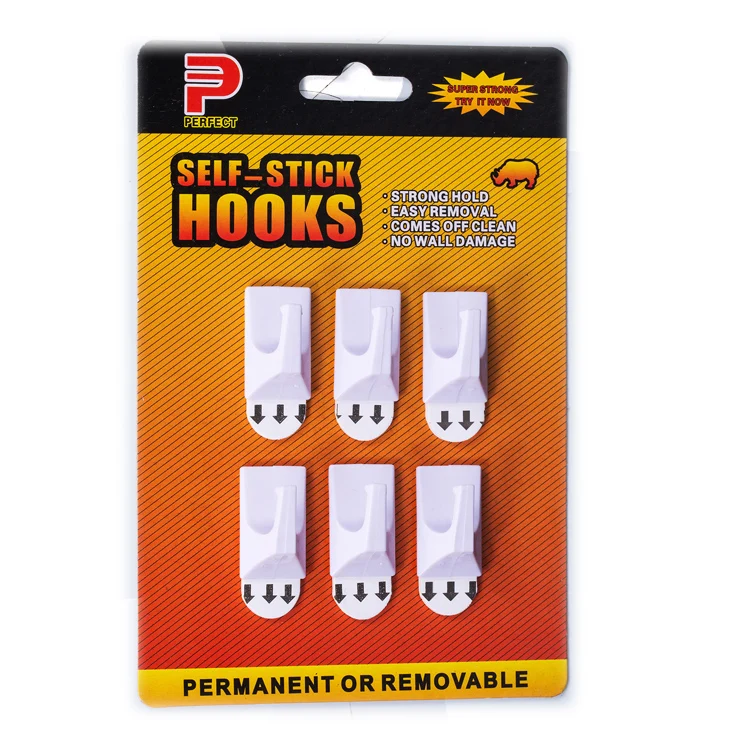 Damage Free Self Adhesive Ceiling Hanging Hook Adhesive Wall Hooks