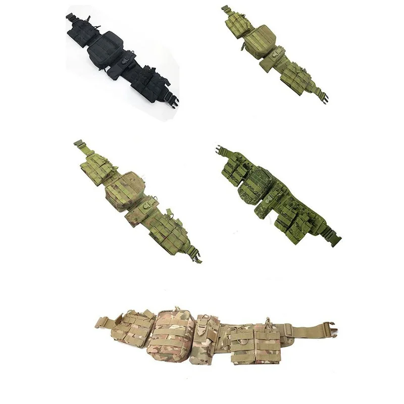 Adjustable Outdoor Quick-release Buckle Outdoor Waist Wrap Camouflage Tactical Belt Set Multi-functional Belts Accessory Bag