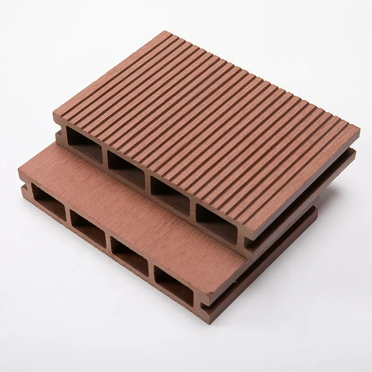 20ft Container 3D Deep Embossing Double Sided Wood Plastic Composite Patio Deck Tiles Flooring