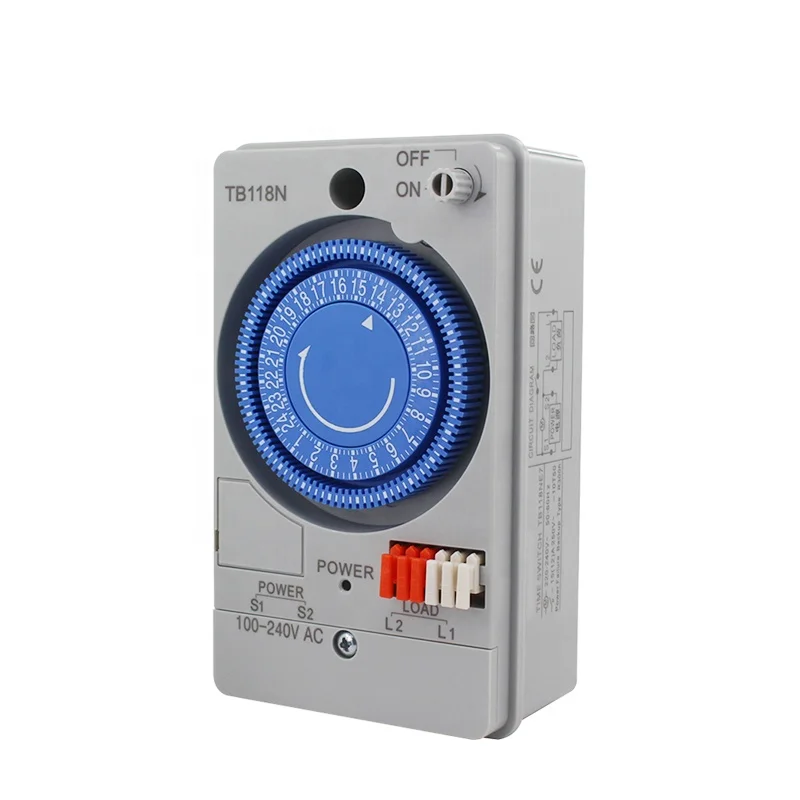 24Hour Automatic National Types of 220V 230V Analog Mechanical Weekly Rotary Time Control Switch TB118N Timer with Battery