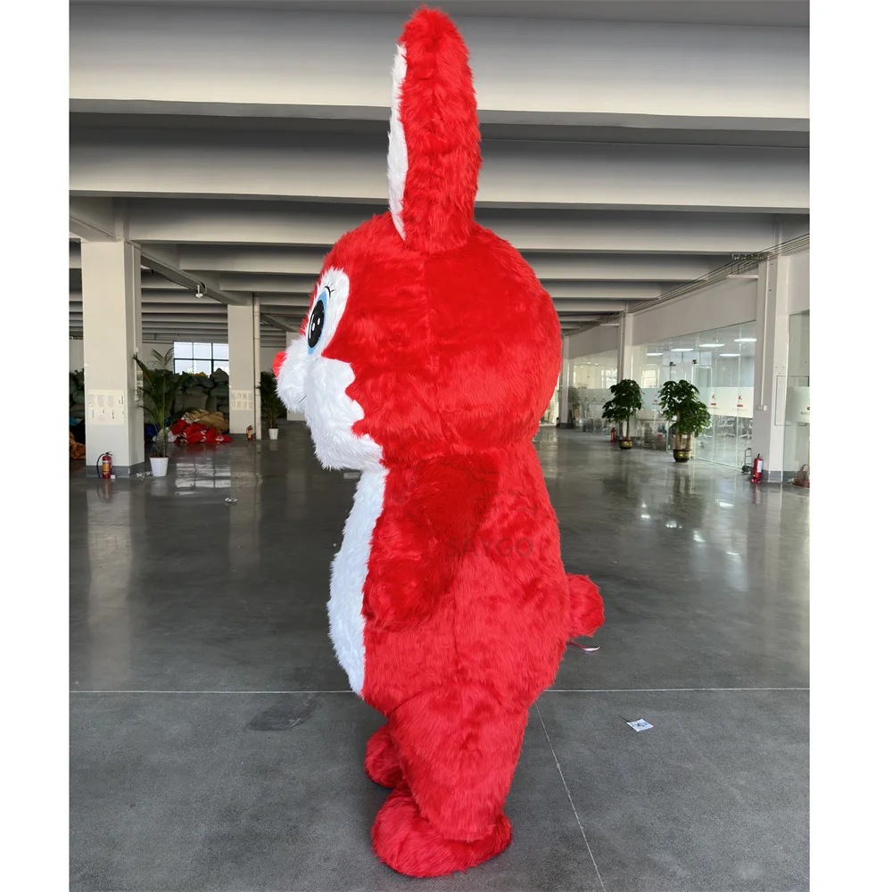 Stomach Buttons Dressing Short Eared Rabbit Bunny Mascot Costume Inflatable CE 2m Plush Bunny Mascots for Easter Walking