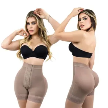 Short Invisible sin costuras Butt Lifting Shapewear Body Shaper for Women Tummy Control Panties with Hook Zipper Closure