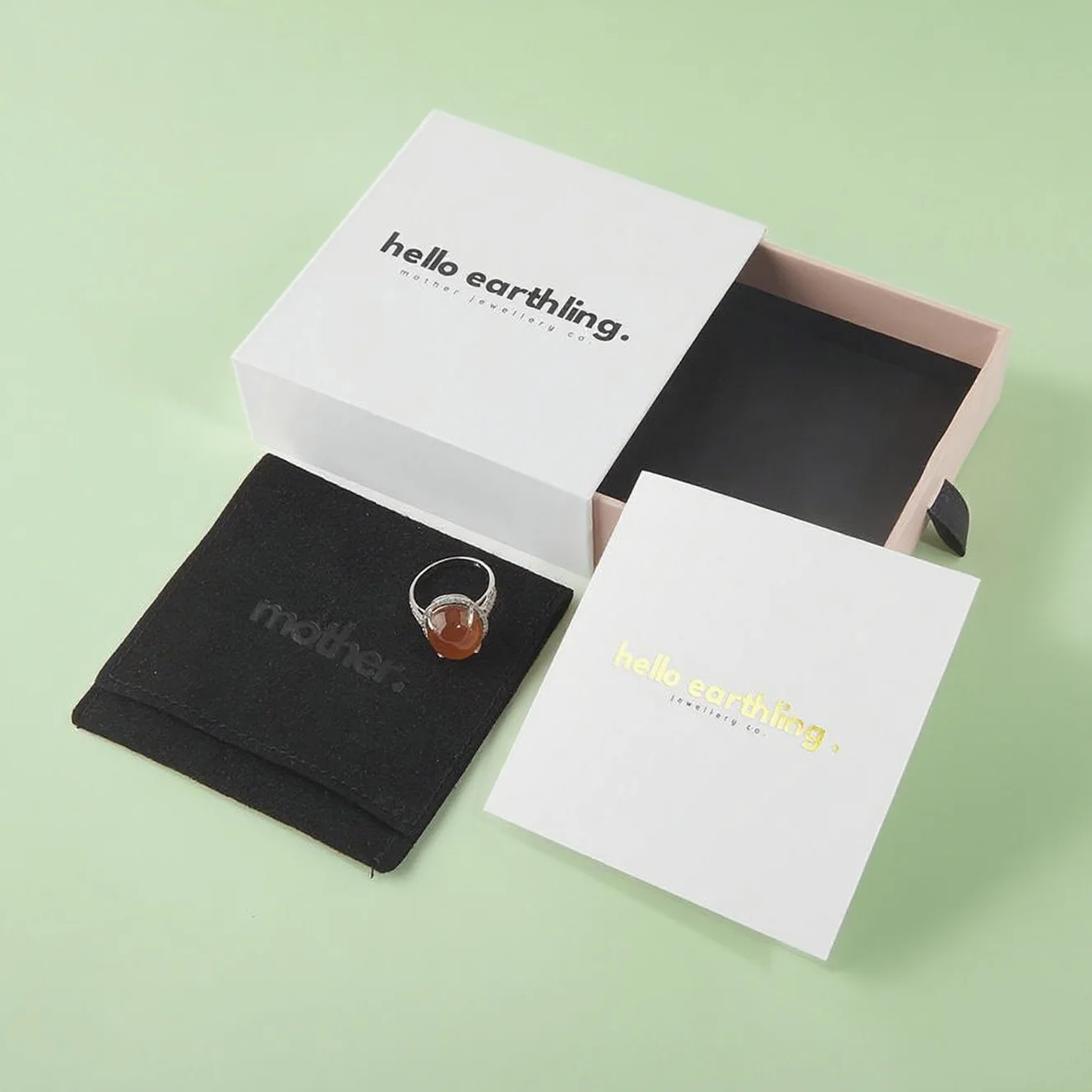 Luxus Kihlakorukotelo Tytöille Mukautettu Tulostettu Pinnoitettu Paperi Ranne- ja Timanttikotelo | Eleganssi Pikku Lahjapakkaus