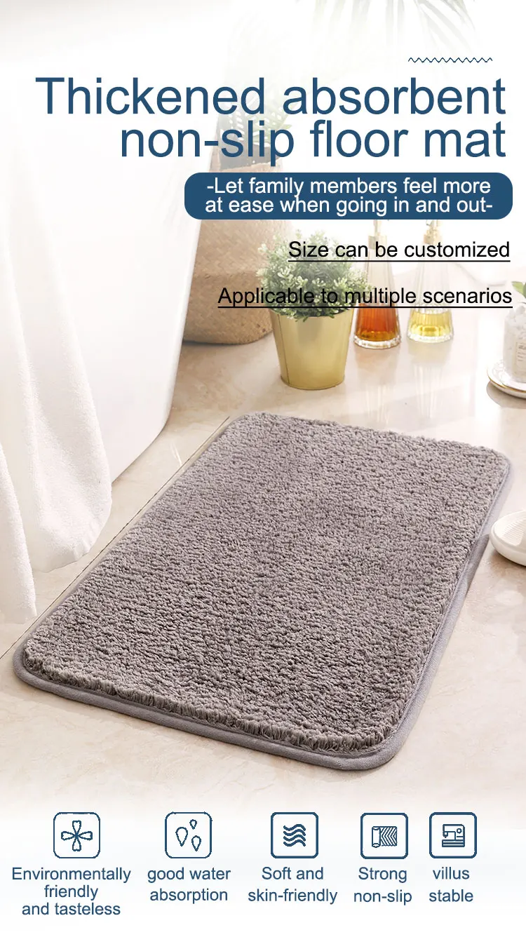 Best Selling Easy To Clean Microfiber Non Slip Bathroom Mat Bedroom Living Room Kitchen Carpet supplier