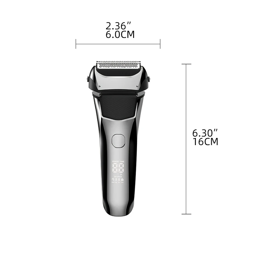 Professional USB Rechargeable Electric Shaver Twin Blades Head Razor with Foil Shaver for Beards Trims for Household RV Use factory
