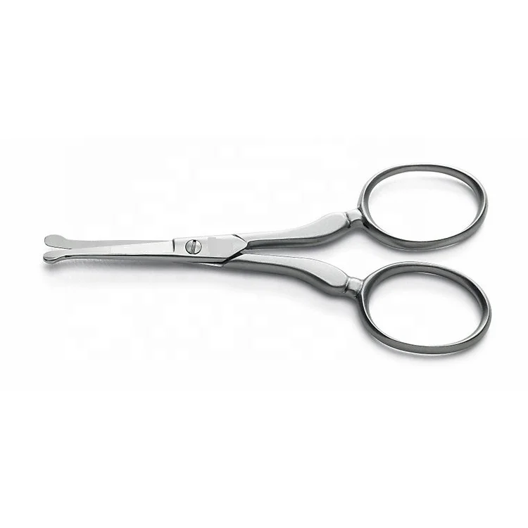 Профессиональные закругленные ножницы для волос в носу, индивидуальные натуральные ножницы для макияжа, маленькие ножницы для волос в носу из нержавеющей стали