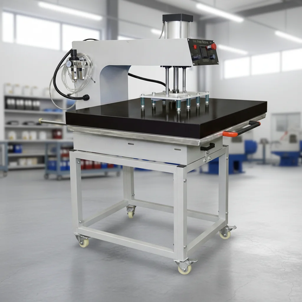 Single-station Pneumatic Heat Transfer Press Machine Garment Stamping Labeling T-shirt Printing Fabric Leather Metal GS-QDD
