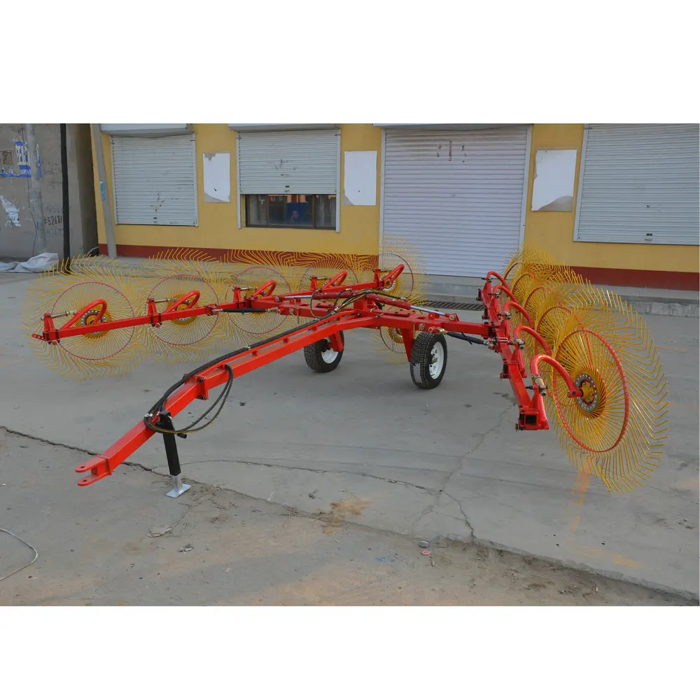 High Efficiency Tractor Pulling Power Wheel Lawn Rake Wheel Rake hay Rake
