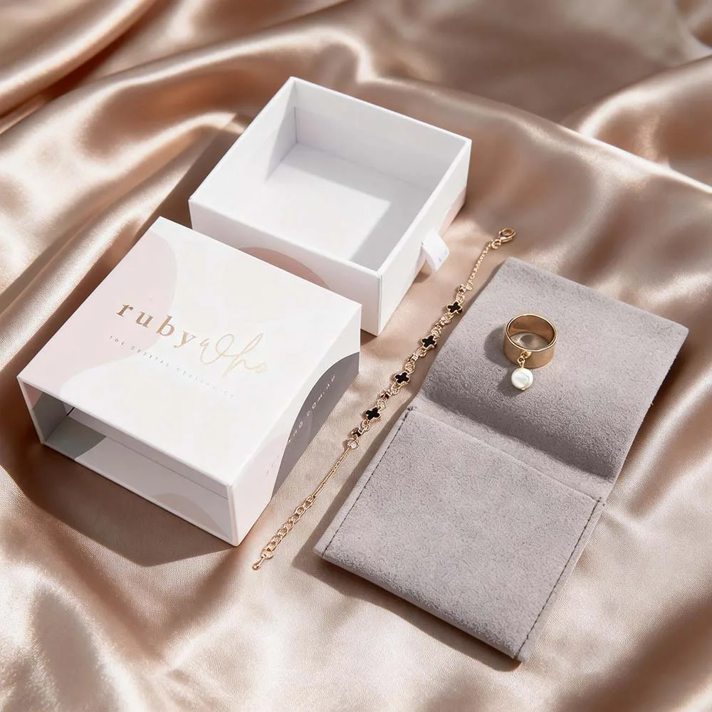 Écrin Cadeau Écoresponsable de Luxe à Tiroir Coulissant - Intégralement Personnalisable, pour une Présentation Sublime de Vos Bijoux (Bagues, Colliers)