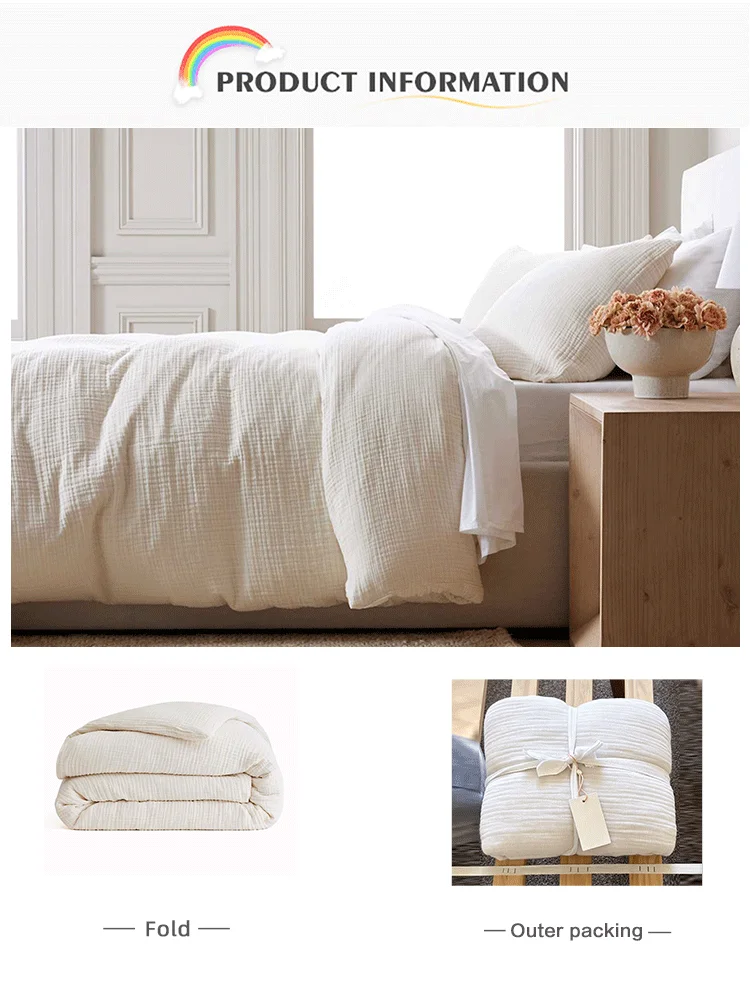 Duvet Cover Set Finish Detail Customized duvet cover set stitching and edge finish detail