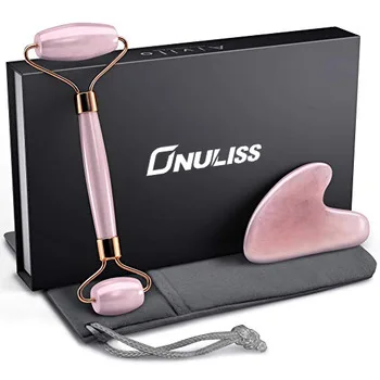 Инструменты для ухода за кожей индивидуальный натуральный нефритовый ролик из розового кварца 100% лица набор