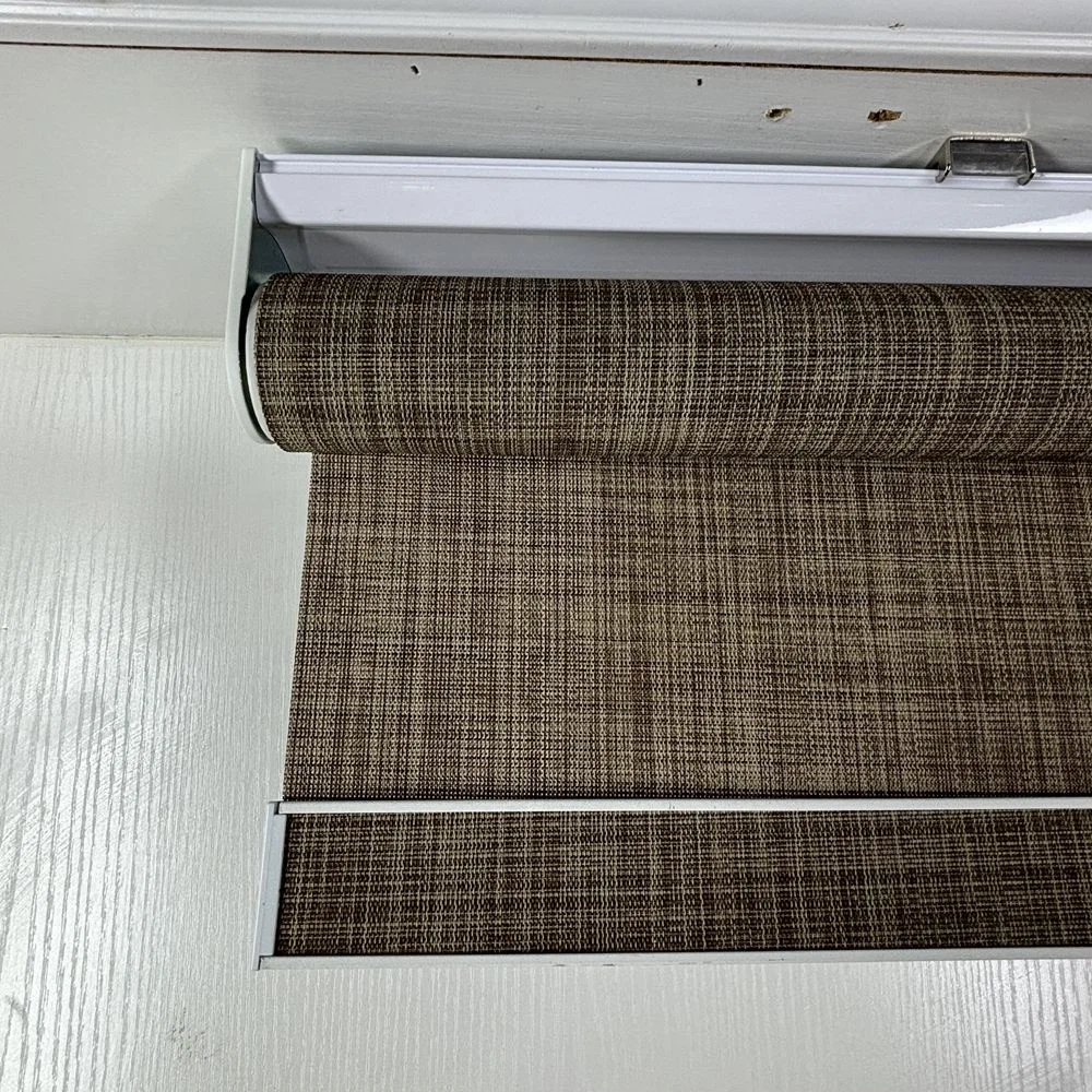 Wood Finish Blinds for Window Smart Blinds Shades & Shutters Beam Roller Blinds with Metal Clamp