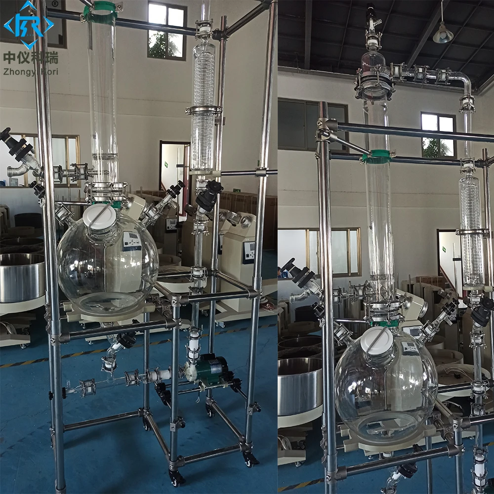 Lab Glass Reactor Distillation Column with Motor Core Component Gas Scrubber System
