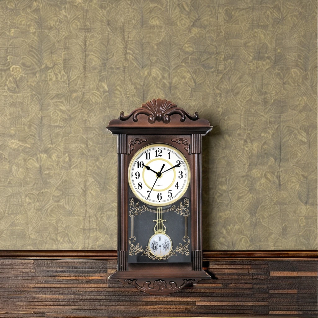 Home Decorative European Retro Plastic Pendulum Hot Sale Gift Plastic Wall Clock
