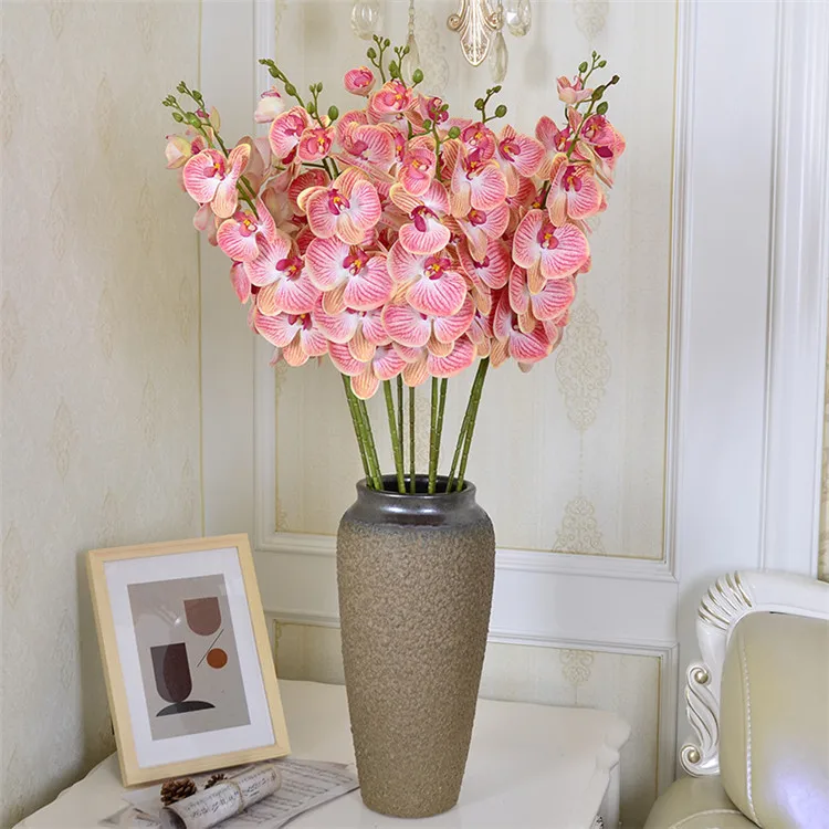 Cheap Wedding 9 Heads Real Touch Latex White Orchid Artificial For Arrangement Buy Orchid