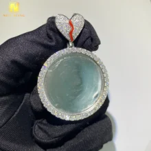 In Stock Custom Iced Out Hip Hop Style Moissanite Pendant 925 Sterling Silver VVS Moissanite Diamond  Memory Photo Pendant