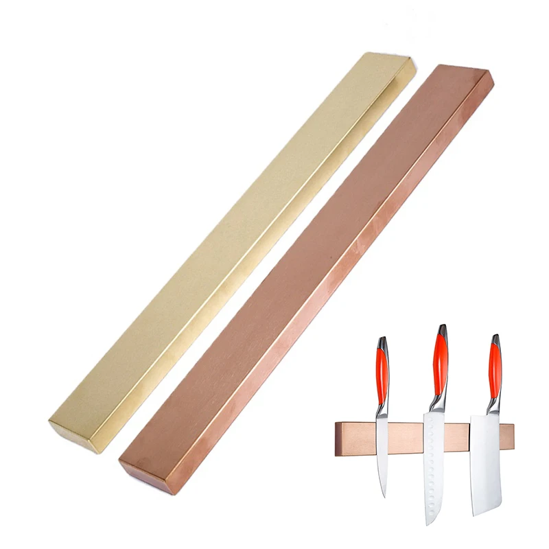 Высококачественный позолоченный магнитный держатель для ножей из нержавеющей стали настенный кухонный металлического материала