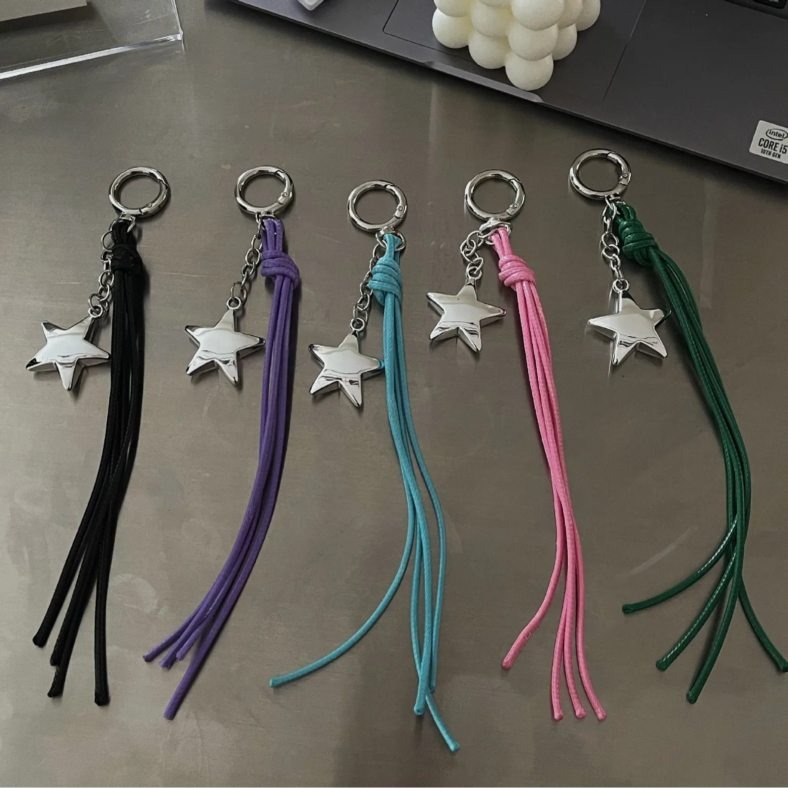 【2plan】24SS★ [LAN ARCHIVE] Rope Star Chain Keyring Cool Y2k Star Nautical Rope Knot Keychain - Charm & Accessories
