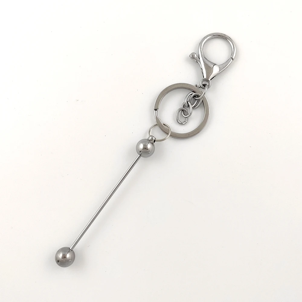 15 Pcs Beadable Keychain Bar Bulk Metal Blank Keychain With 15 Pcs Leather  Tassel For DIY Bead Keychain Supplies Easy Install - AliExpress