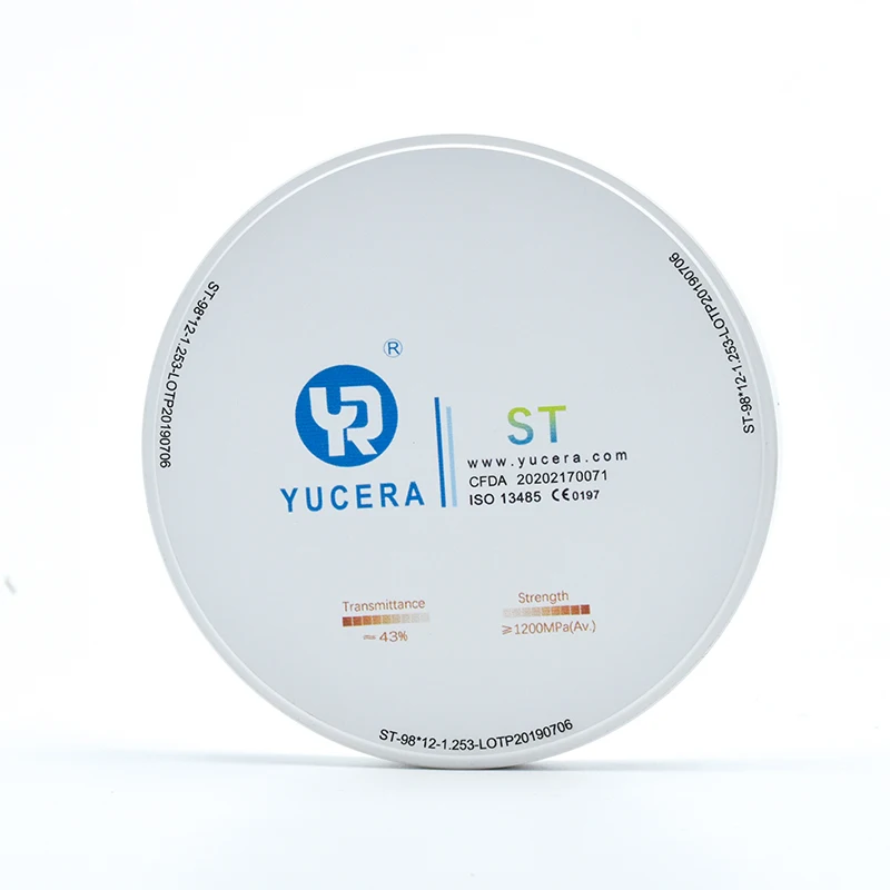 Yucera CE Approved Dental Materials ST White Zirconia Ceramic Block Zirconio Dental Zirconias Blocked