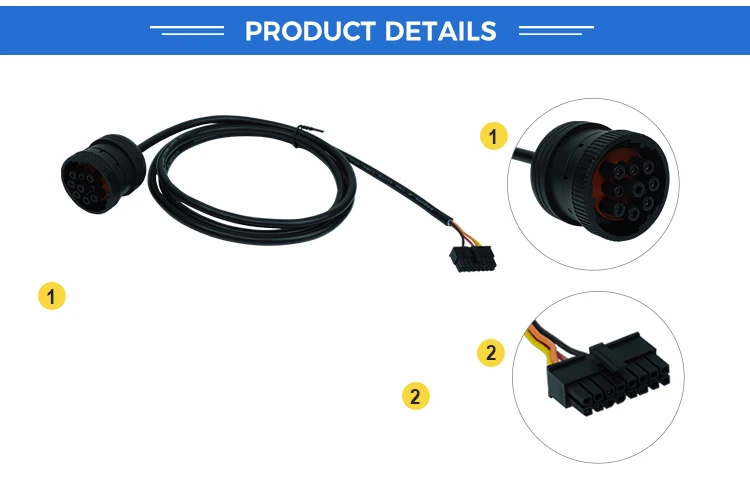 product wholesale j1939s j1939 9pin diagnostic tools wire harness with housing and eld cable-4