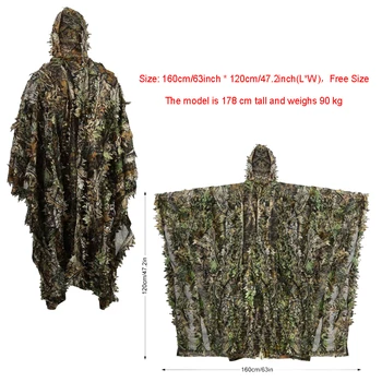 Other hunting supplies 3D clothes leaf hooded cloak bionic jungle camouflage cloak shooting hunting camouflage photos