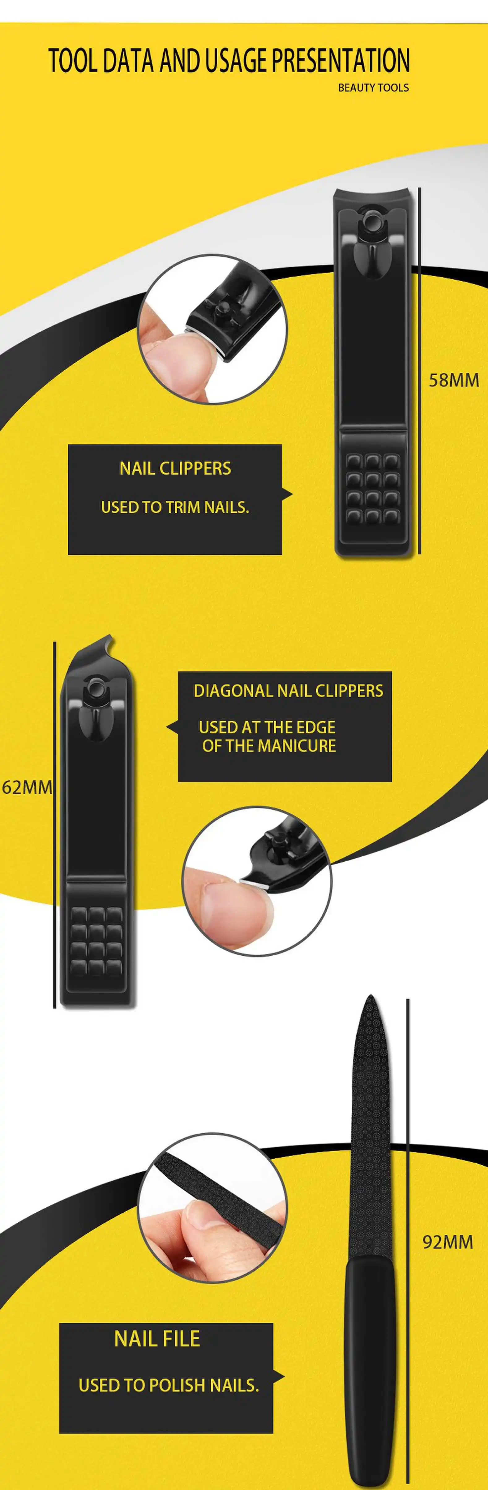 product chinese factory stainless steel nail clippers pedicure kit custom logo manicure set-4