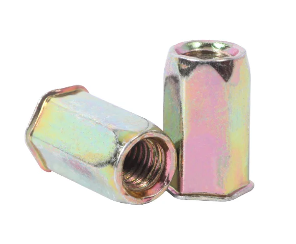 M4 M5 M6 M8 M10 M12 Steel Rivnut Countersunk Head Open Blind Threaded Insert Full Hex Rivet Nut