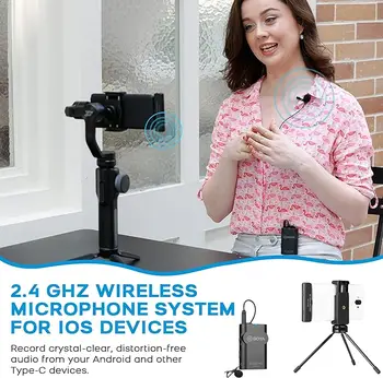BOYA Microphones WM4 PRO-K5 (TX+RXUC), 2.4GHz Wireless Lavalier Microphone System for USB-C Android Devices- Great, Live Stream product image