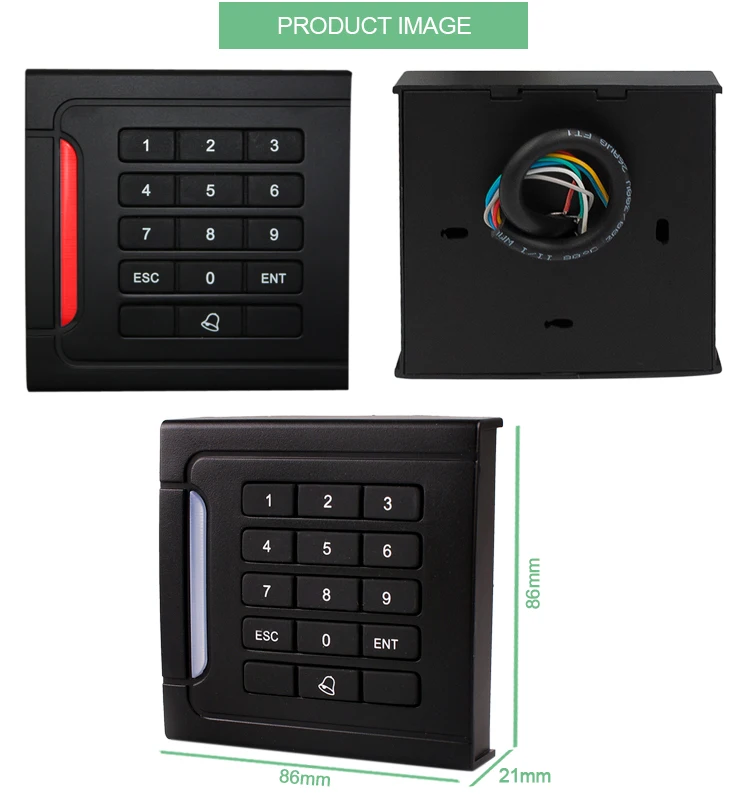 Wiegand26/34 RFID Chip Card Reader Access Control With Doorbell RFID Reader Waterproof Keypad Access Control