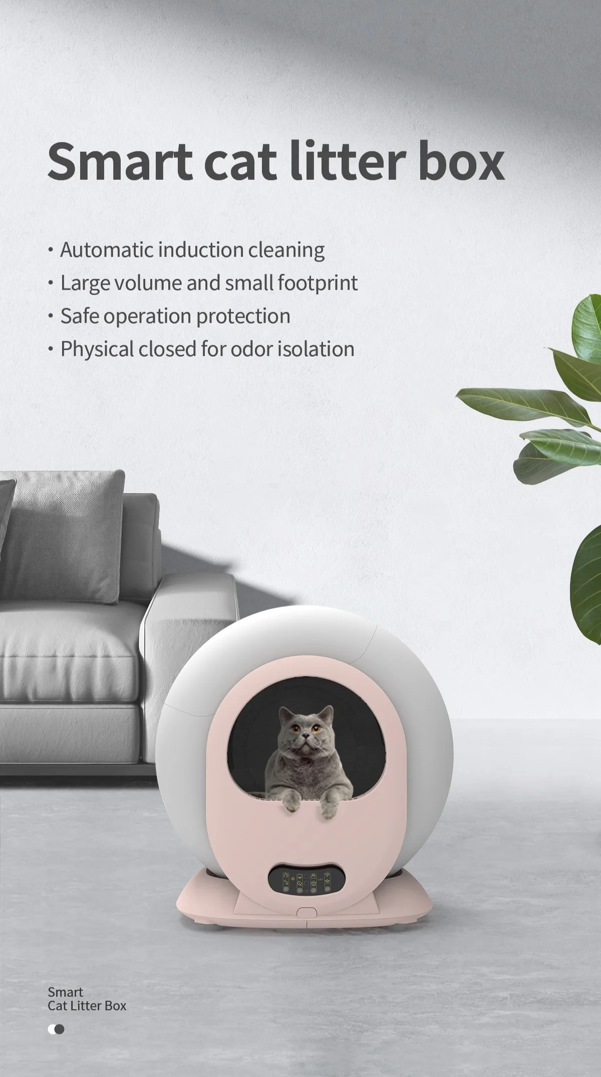 Spacecraft Cat Litter Box Automatic Cat Litter Cleaning Robot With 65l