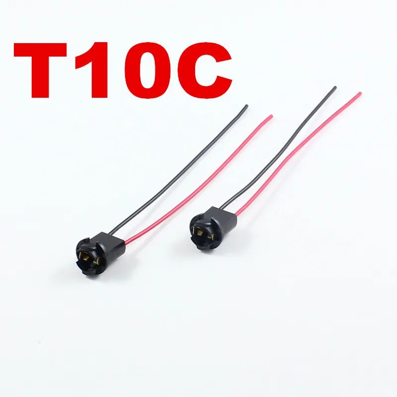 UHANBUT T10 W5W 194 Bulb Socket With Wire Pigtail, Universal LED Bulbs Pre-Wired Harness Sockets Adapter, Female Car Tail Light Connector Socket Accessories For Side Marker/Turn Signal Light (4PCS 4 thumbnail image