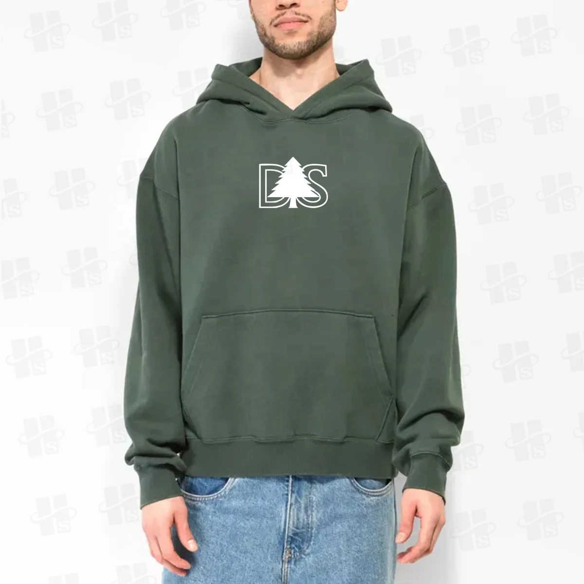 JL1111B High Quality 100% Cotton Fleece Men Heavy Hoodie Pullover Sweatshirt Plain Black Hoodies for Men